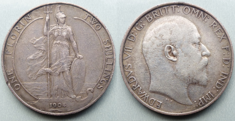 Edward VII 1904 Standing Britannia florin